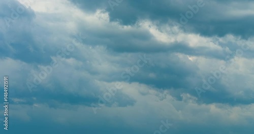 blue sky and white cloud , time lapse