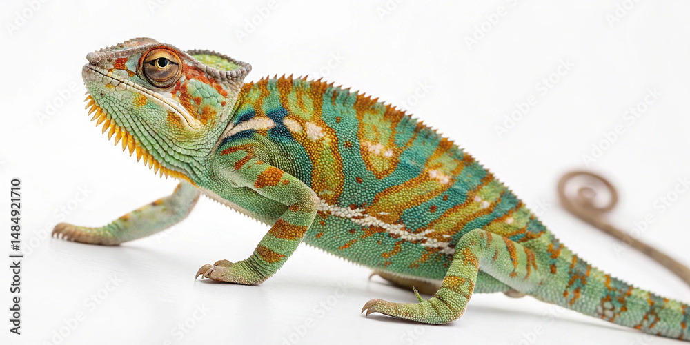 Obraz premium chameleon on a white background