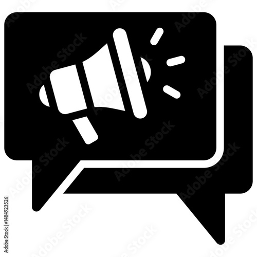 Social Media Marketing Solid Icon Vector Illustration