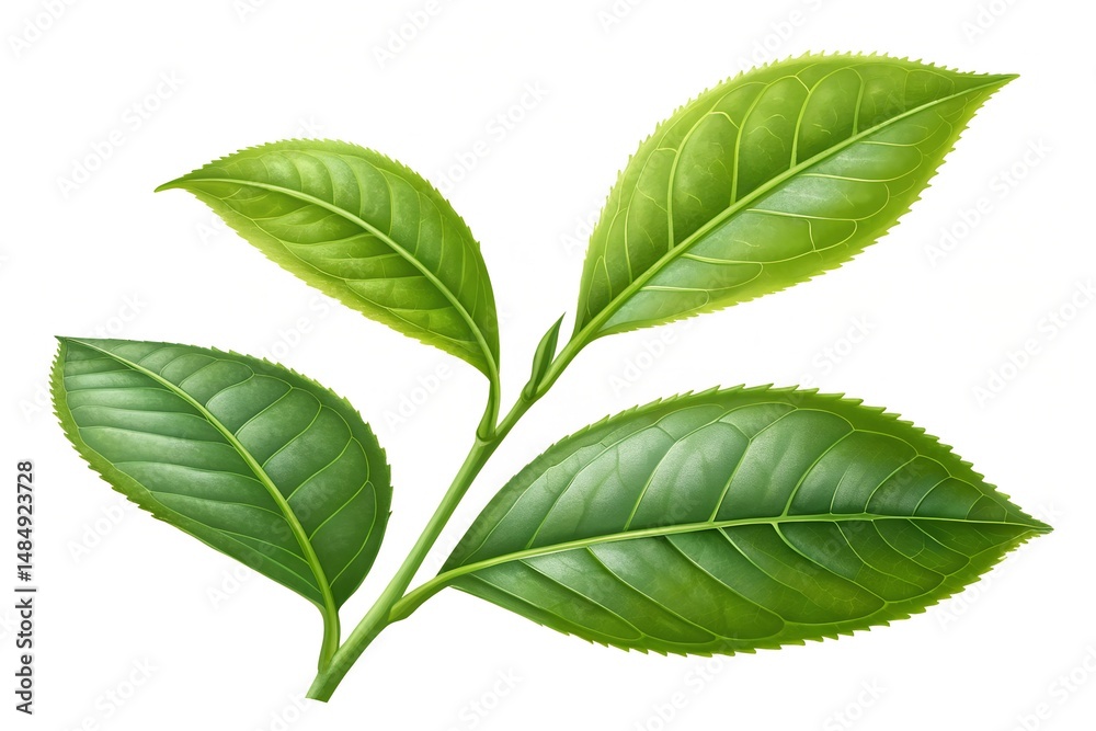 Fototapeta premium green leaf isolated on white background