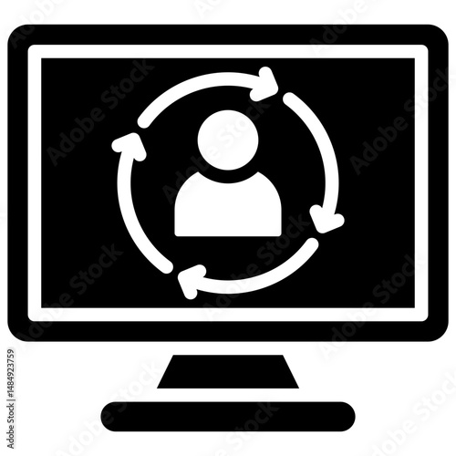 Customer Retention Solid Icon Vector Illustration