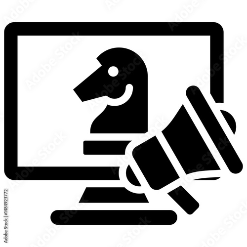 Marketing Strategy Solid Icon Vector Illustration