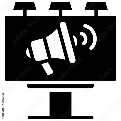 Ad Campaign Solid Icon Vector Illustration