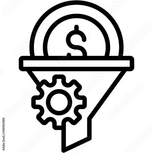 Conversion Rate Optimization Lineal Icon Vector Illustration