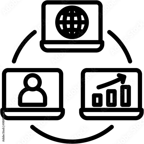 Dynamic Content Lineal Icon Vector Illustration