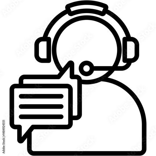 Chat Support Lineal Icon Vector Illustration
