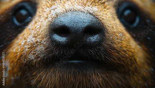 Extreme Close-Up of Sloth’s Fur and Claw with Coarse Hair Textures and Natural Moss