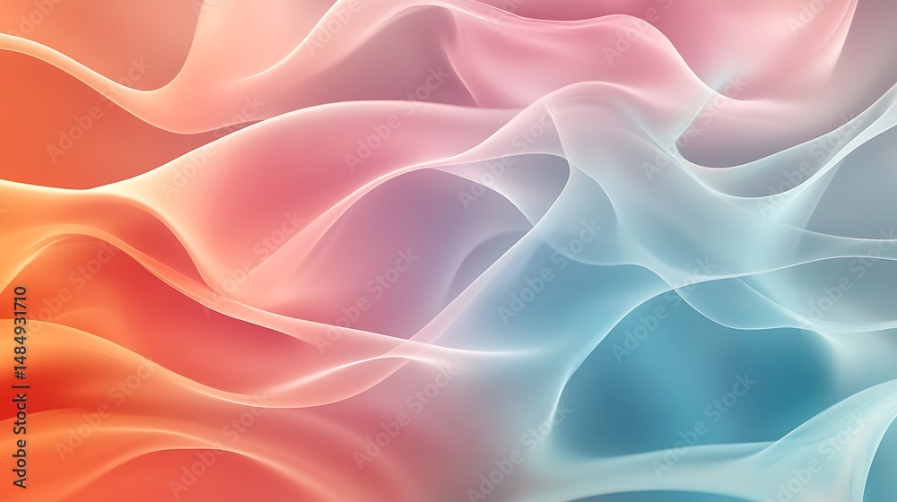 Fototapeta premium Abstract colorful flowing waves (17)