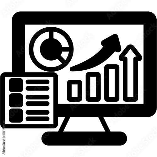 Sales Dashboard Mixed Icon Vector Illustration