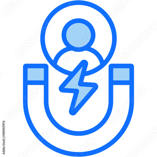 Lead Generation Blue Icon Vector Illustration