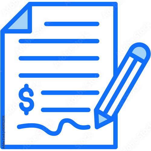 Sales Agreement Blue Icon Vector Illustration