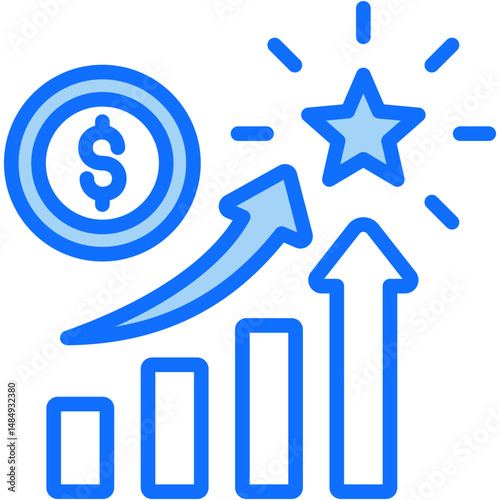 Sales Incentives Blue Icon Vector Illustration
