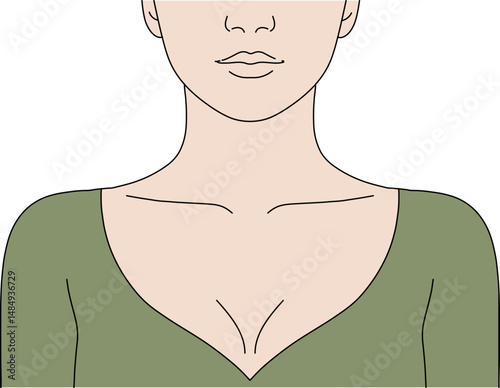 A healthy beauty with a beautiful neckline in a leotard