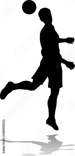 A soccer or football player male silhouette man