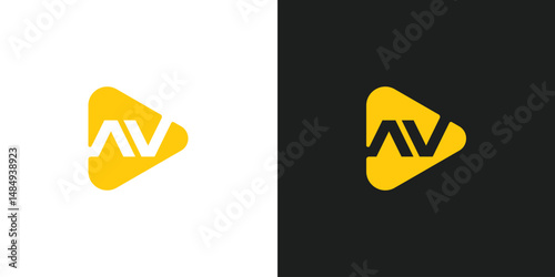 Letter AV for Media Player Logo Design