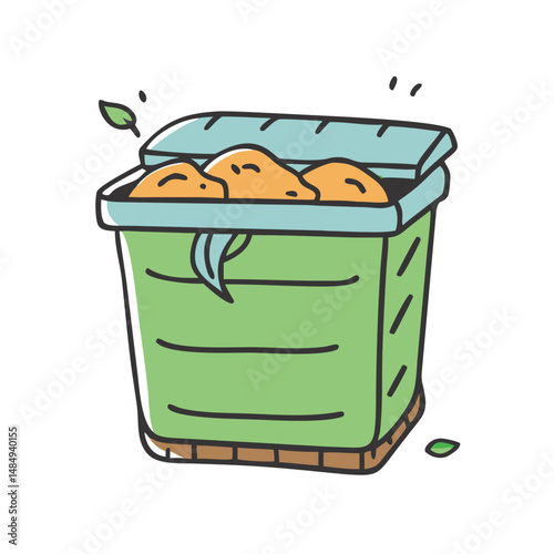 compost bin icon, compost bin vector illustration-simple illustration of compost bin, perfect for compost bin logos and icons