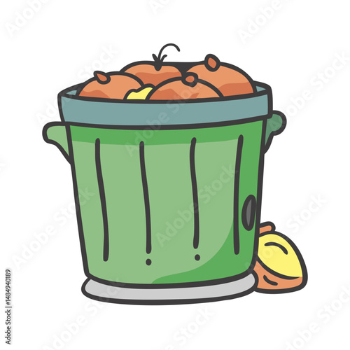 compost bin icon, compost bin vector illustration-simple illustration of compost bin, perfect for compost bin logos and icons