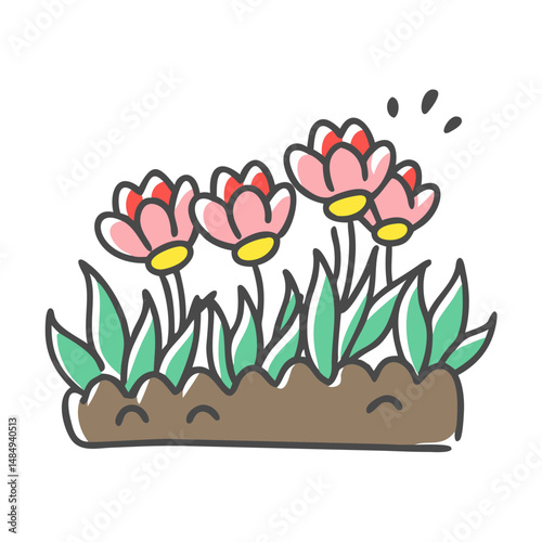 flower bed icon, flower bed vector illustration-simple illustration of flower bed, perfect for flower bed logos and icons