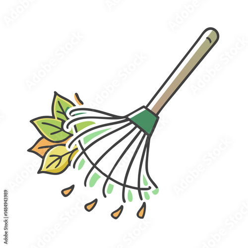 leaf rake icon, leaf rake vector illustration-simple illustration of leaf rake, perfect for leaf rake logos and icons