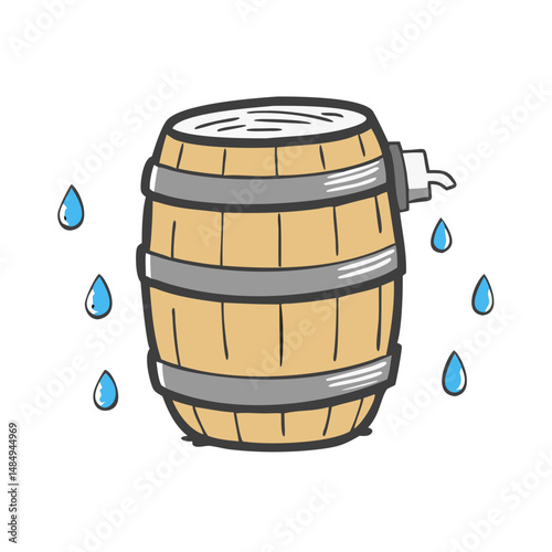 rain barrel icon, rain barrel vector illustration-simple illustration of rain barrel, perfect for rain barrel logos and icons