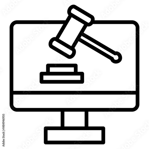Cyber Law Book Icon Element For Design