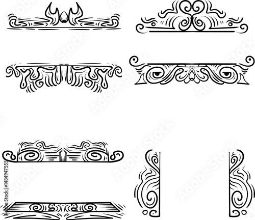 some variations of carved border ornament designs