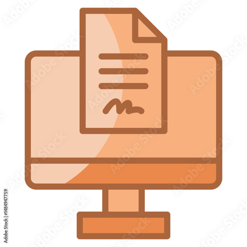 E-Signature Icon Element For Design