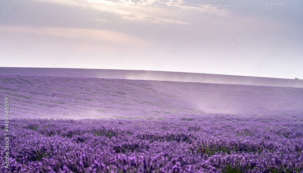 Naklejka premium Captivating lavender fields blooming in provence france nature photography serene landscape wide angle view
