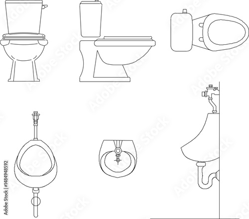 vector illustration sketch image of a bathroom monoblock for urinating and defecating