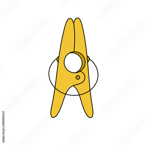 A yellow clip with a hole in the middle