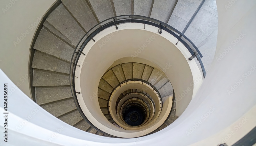 Fototapeta premium Spiral staircase design modern building architectural photography indoor aerial view minimalist concept