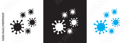 Microorganisms  icon. Vector illustration. isolated on white and black background. EPS 10