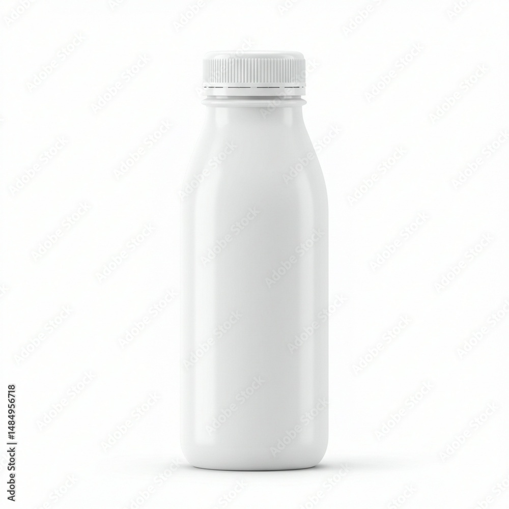 Clean White Plastic Bottle Mockup Perfect for Dairy, Juice, or Beverage Packaging Design Clean White Plastic Bottle Mockup Perfect for Dairy, Juice, or Beverage Packaging Design