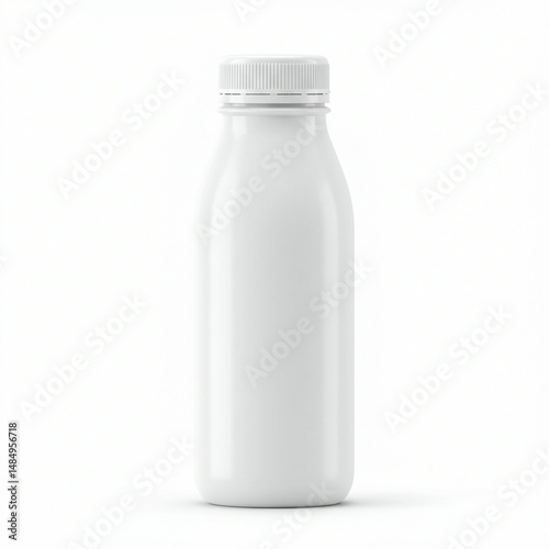 Clean White Plastic Bottle Mockup Perfect for Dairy, Juice, or Beverage Packaging Design