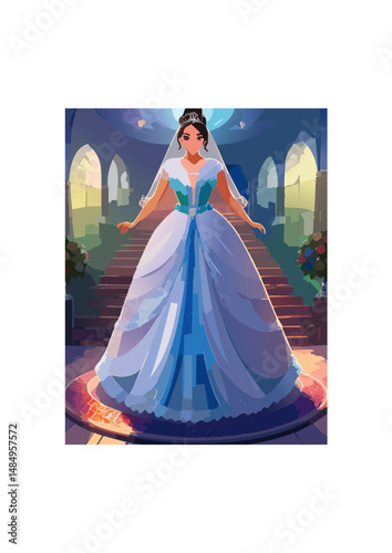 descriptions of ball gowns, often used to create a vivid sense of time and place, as well as to convey the atmosphere of a social event. From the opulent ballrooms