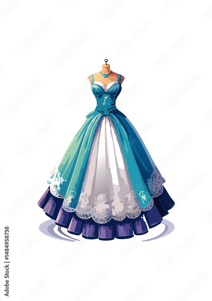 Obraz premium he invention of the sewing machine in the mid-119th century made it possible to produce these elaborate garments more efficiently, leading to a wider availability of fashionable attire