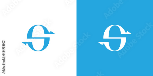 Letter S with Fishing Hook Logo Design