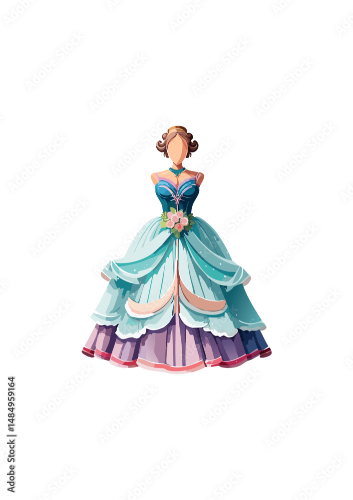 Obraz premium The primary purpose of these gowns was to showcase the wearer's social status and wealth. The 20th century brought about significant changes in fashion, reflecting the social and cultural upheavals o