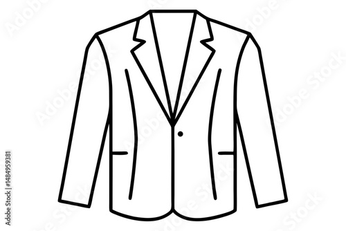 Single Breasted Blazer Jacket Outline Icon Illustration