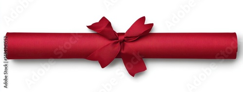 Red rolled paper with a bow