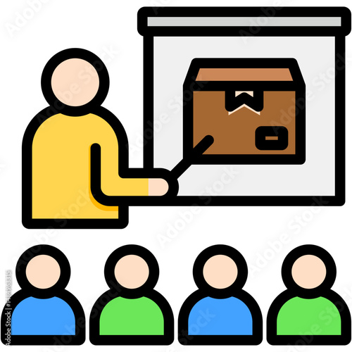 Product Demo Colour Icon Vector Illustration