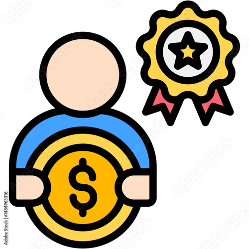 Incentive Program Colour Icon Vector Illustration