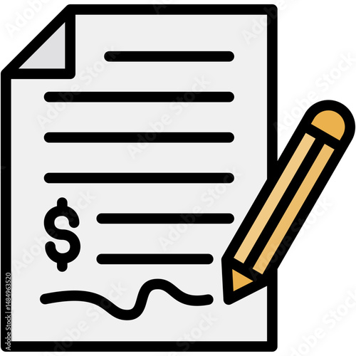 Sales Agreement Colour Icon Vector Illustration