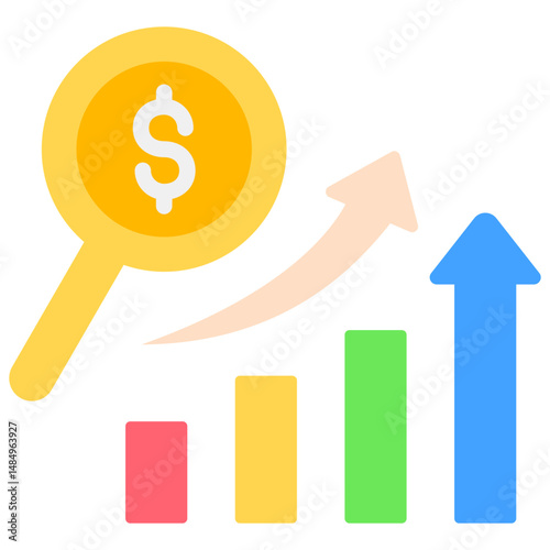 Sales Analytics Fill Icon Vector Illusrtation