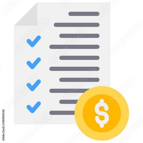 Sales Receipt Fill Icon Vector Illusrtation