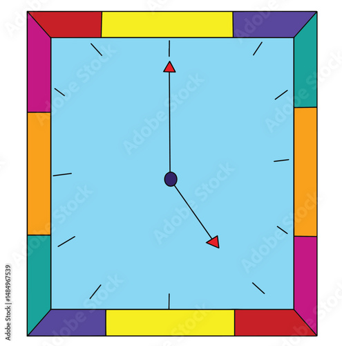 Cute cartoon hand drawn vector Wall Clock clipart.