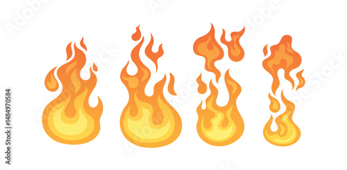 Set Icon Flames full color