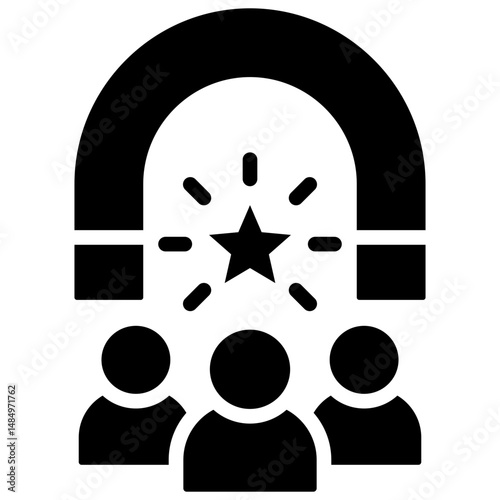 Customer Acquisition Solid Icon Vector Illustration