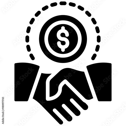 Closing The Deal Solid Icon Vector Illustration