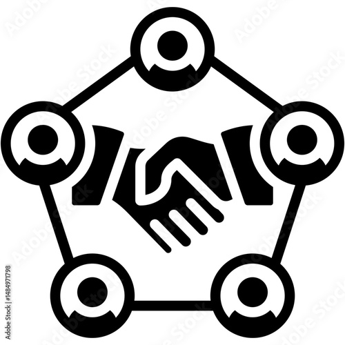 Customer Relationship Solid Icon Vector Illustration